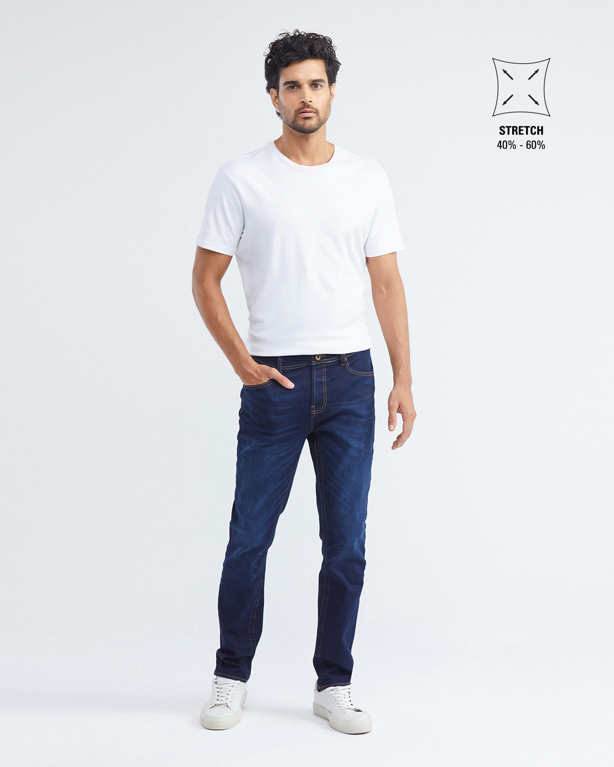 SLIM FIT MID-RISE JEANS IN DARK WASH SL008