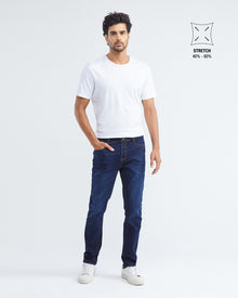 SLIM FIT MID-RISE JEANS IN DARK WASH SL008
