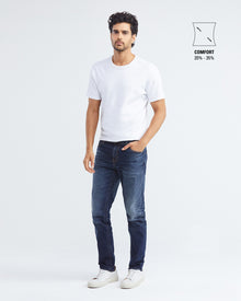 SLIM FIT MID-RISE JEANS IN DARK WASH SL009