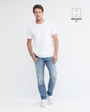 SLIM FIT MID-RISE JEANS IN LIGHT WASH SL0019