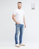 SLIM FIT MID-RISE JEANS IN MEDIUM WASH