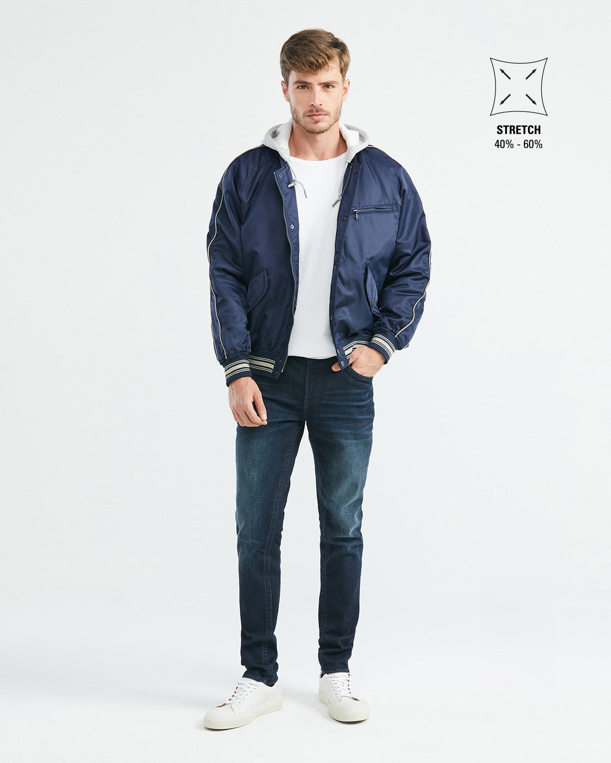 SLIM FIT MID-RISE JEANS IN ULTRA DARK WASH SL0011