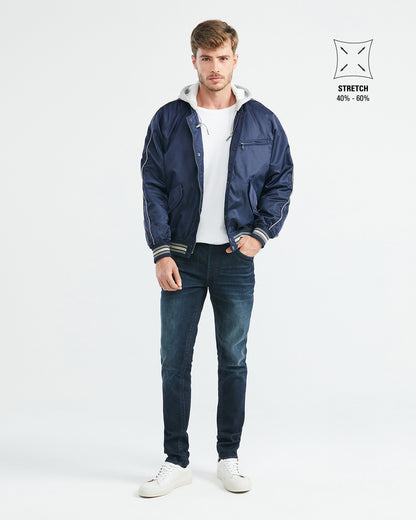 SLIM FIT MID-RISE JEANS IN ULTRA DARK WASH SL0011