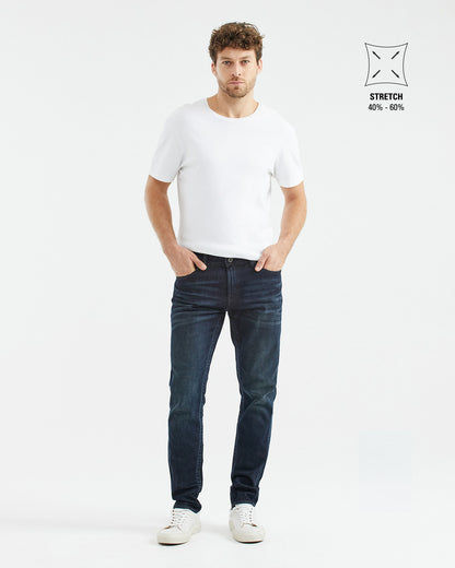 SLIM FIT MID-RISE JEANS IN ULTRA DARK WASH SL0014