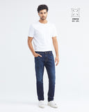 STRAIGHT FIT MID-RISE JEANS IN DARK WASH ST025