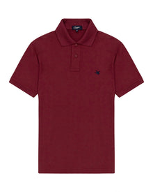 CLASSIC FIT COTTON PIQUE POLO IN BURGUNDY
