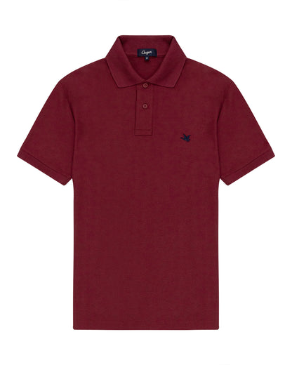 CLASSIC FIT COTTON PIQUE POLO IN BURGUNDY