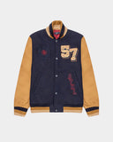 BOMBER VARSITY JACKET IN NAVY