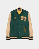 BOMBER VARSITY JACKET IN GREEN