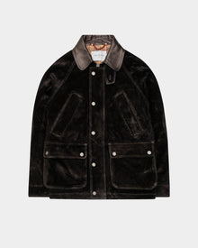 HUNTER FIELD SUEDE JACKET IN BLACK