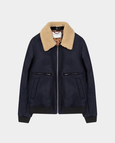 SHERPA NECK JACKET IN NAVY