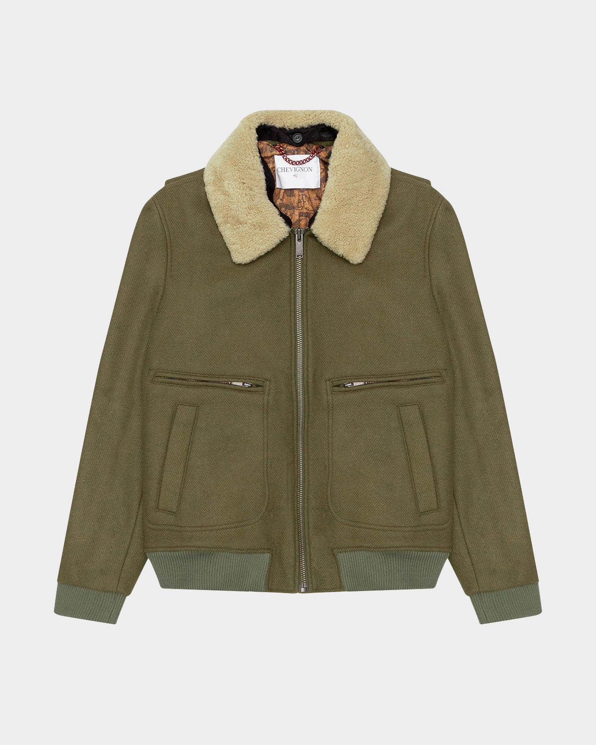 SHERPA NECK JACKET IN GREEN
