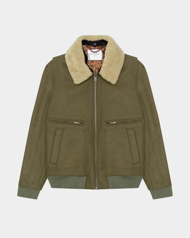 SHERPA NECK JACKET IN GREEN