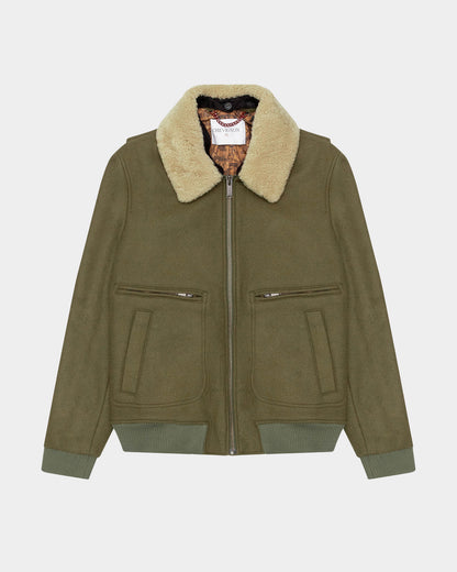 SHERPA NECK JACKET IN GREEN