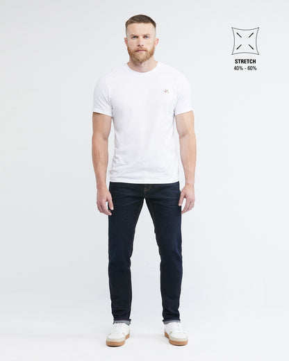 JEANS RECTOS DE TIRO MEDIO EN LAVADO ULTRA OSCURO