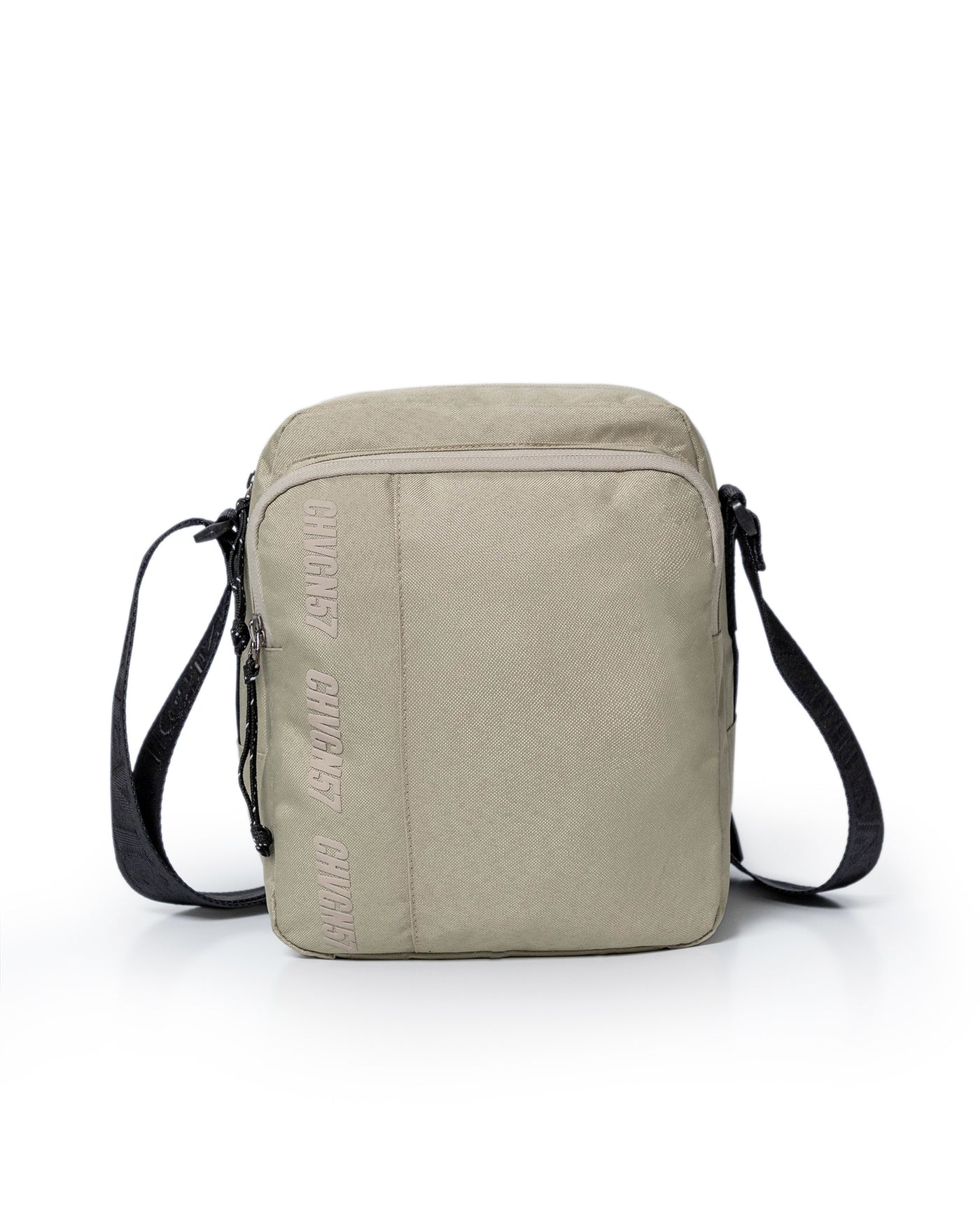 Unisex Hands Free Bag Water Repellent Polyester Canvas Crossbody Waist Nobuck Leather Details - Khaki 63_001H002_CAQ150309_0