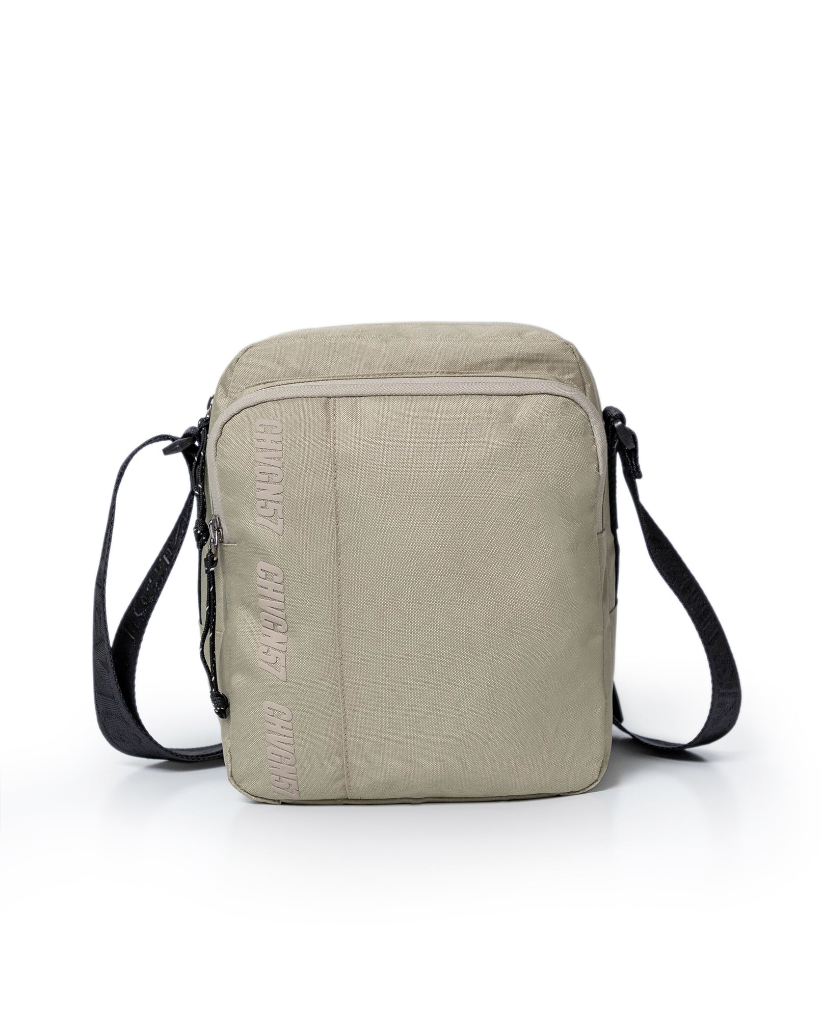 Unisex Hands Free Bag Water Repellent Polyester Canvas Crossbody Waist Nobuck Leather Details - Khaki 63_001H002_CAQ150309_0