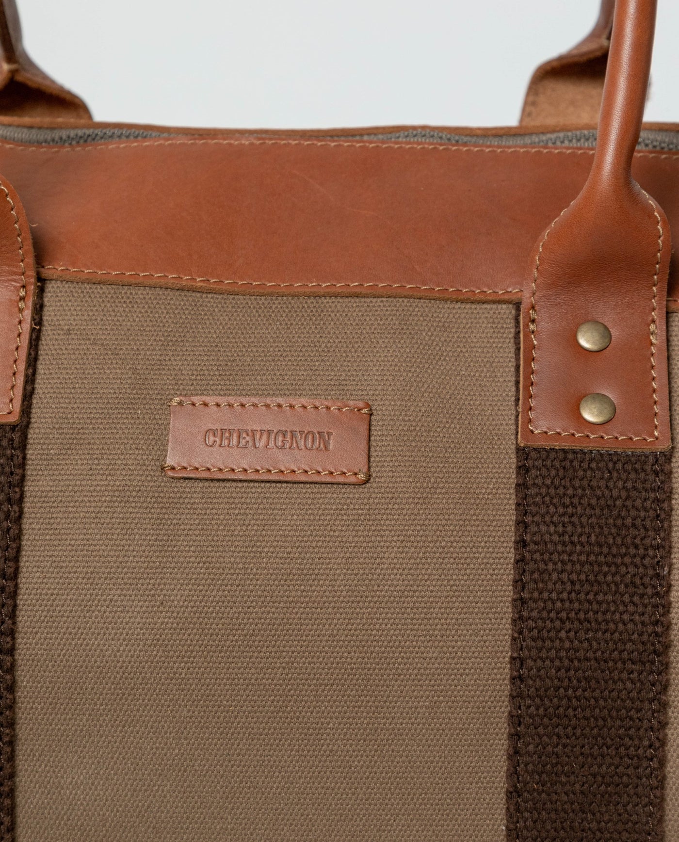 Accessory Fit: Men's Cotton-Leather Briefcase - Brown 002G010 - 3