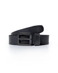 Mens Belt Vegetable Tanned Cowhide Leather Embossed Duck Logo - Black 63_011H000_NEG194007_0