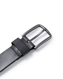 Mens Belt Artisan Waxed Cowhide Leather Embossed Logo - Black 63_011H001_NEG194007_3