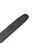Mens Belt Artisan Waxed Cowhide Leather Embossed Logo - Black 63_011H001_NEG194007_4