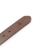 Mens Belt Vegetable Tanned Cowhide Leather Artisan Waxed Aged Finish - Brown 63_011H004_CAF191325_4