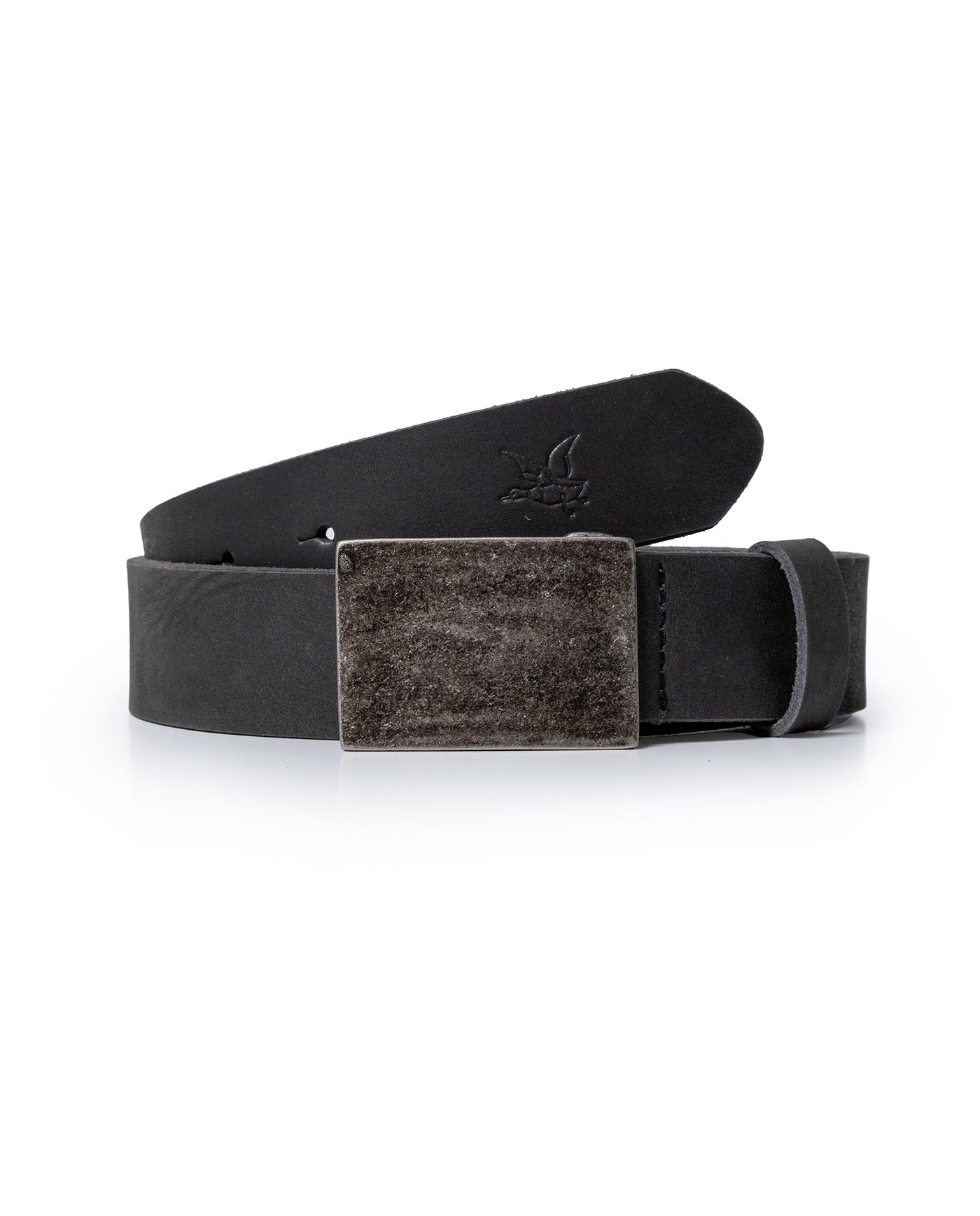 Mens Belt Vegetable Tanned Cowhide Leather Artisan Waxed Aged Finish - Black 63_011H004_NEG194007_0