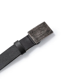 Mens Belt Vegetable Tanned Cowhide Leather Artisan Waxed Aged Finish - Black 63_011H004_NEG194007_3