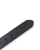 Mens Belt Vegetable Tanned Cowhide Leather Artisan Waxed Aged Finish - Black 63_011H004_NEG194007_4