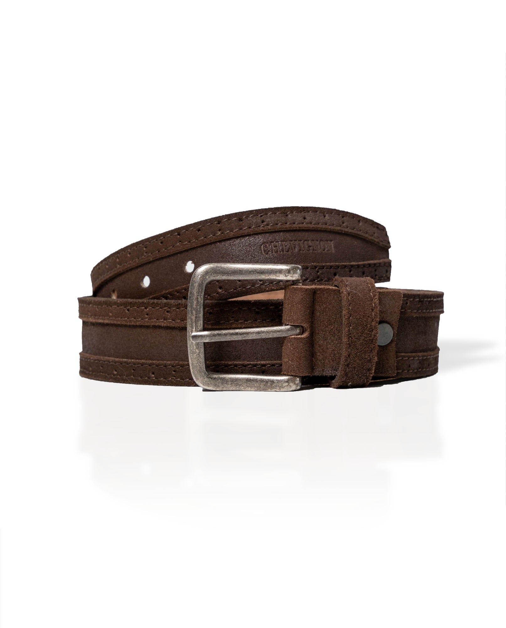 Men's 100% Cowhide Suede Leather Belt, Ceremony 019G000 - 1