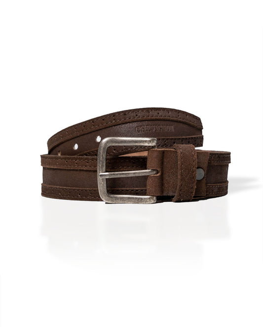 Men's 100% Cowhide Suede Leather Belt, Ceremony 019G000 - 1