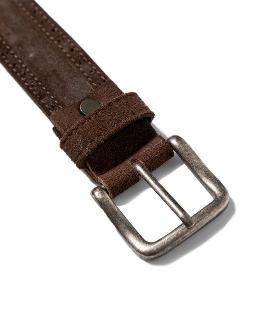 Men's 100% Cowhide Suede Leather Belt, Ceremony 019G000 - 2
