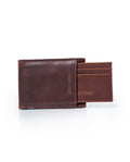 Mens Wallet Horizontal Semi Oiled Cowhide Leather Handmade Stitching Removable Document Holder - Brown 63_021H000_CAF181238_0
