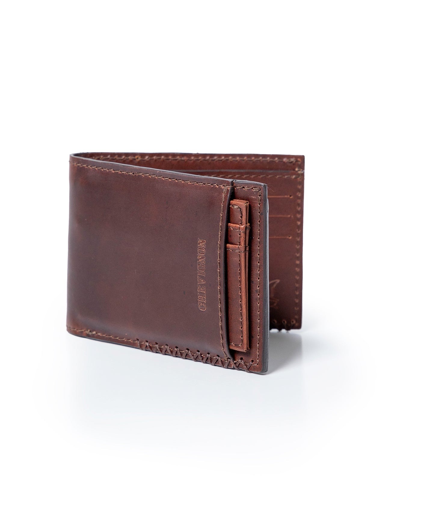 Mens Wallet Horizontal Semi Oiled Cowhide Leather Handmade Stitching Removable Document Holder - Brown 63_021H000_CAF181238_3