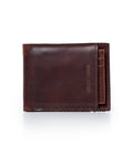 Mens Wallet Horizontal Semi Oiled Cowhide Leather Handmade Stitching Removable Document Holder - Brown 63_021H000_CAF181238_4