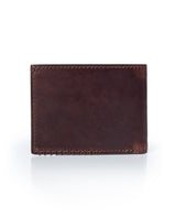 Mens Wallet Horizontal Semi Oiled Cowhide Leather Handmade Stitching Removable Document Holder - Brown 63_021H000_CAF181238_7