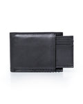 Mens Wallet Horizontal Semi Oiled Cowhide Leather Handmade Stitching Removable Document Holder - Black 63_021H000_NEG194007_0