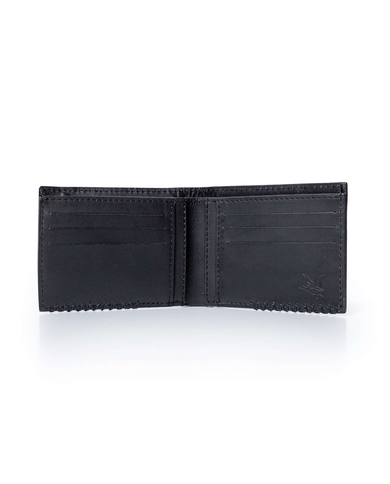 Mens Wallet Horizontal Semi Oiled Cowhide Leather Handmade Stitching Removable Document Holder - Black 63_021H000_NEG194007_4