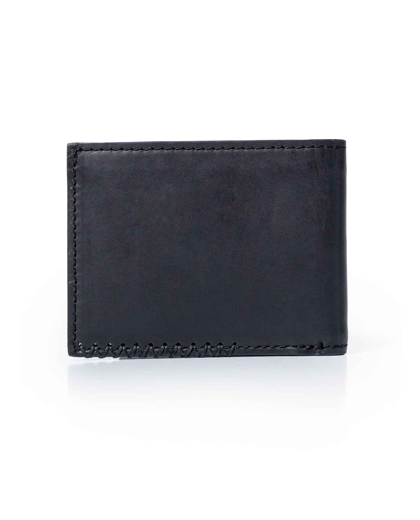 Mens Wallet Horizontal Semi Oiled Cowhide Leather Handmade Stitching Removable Document Holder - Black 63_021H000_NEG194007_5