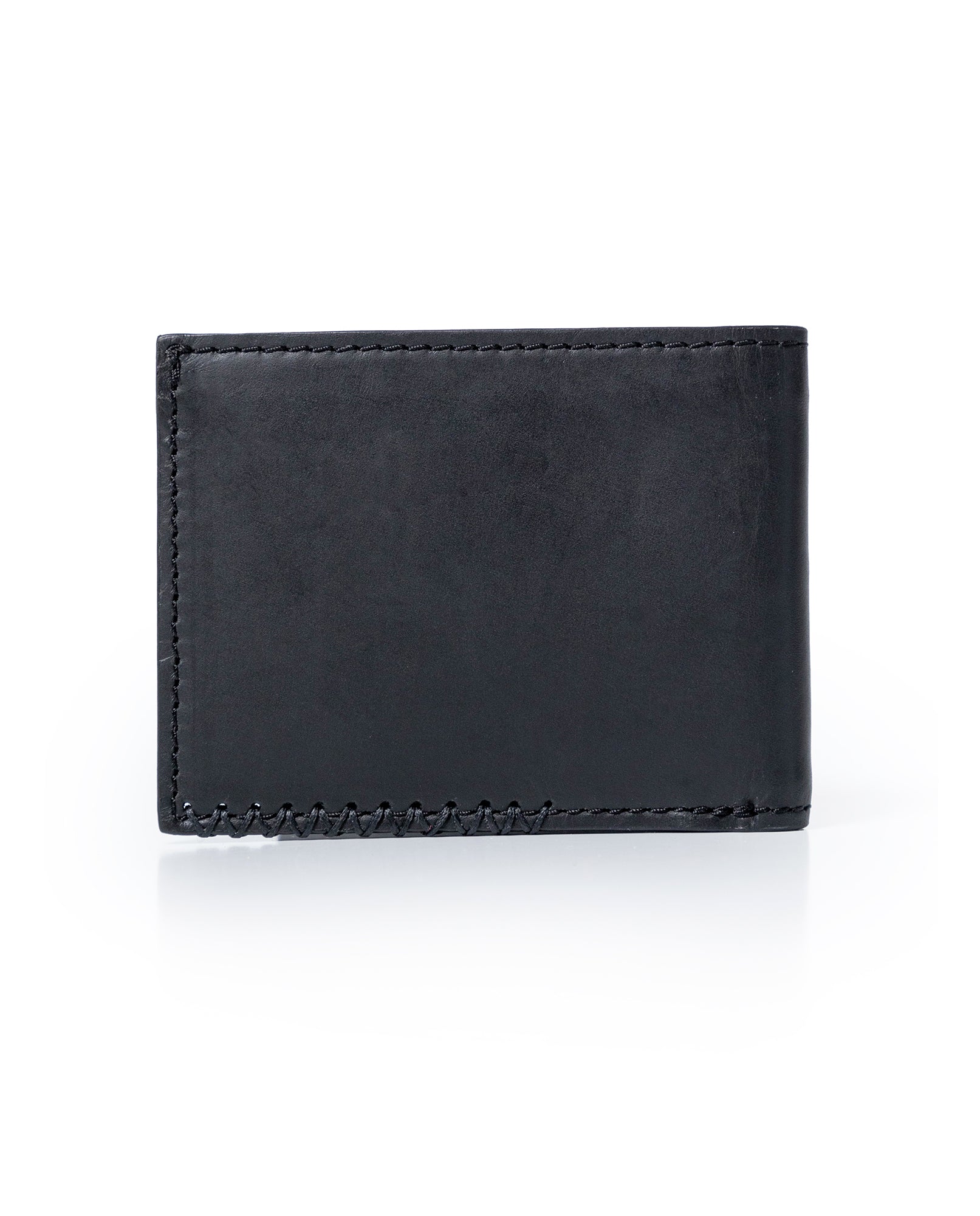 Mens Wallet Horizontal Semi Oiled Cowhide Leather Handmade Stitching Removable Document Holder - Black 63_021H000_NEG194007_5