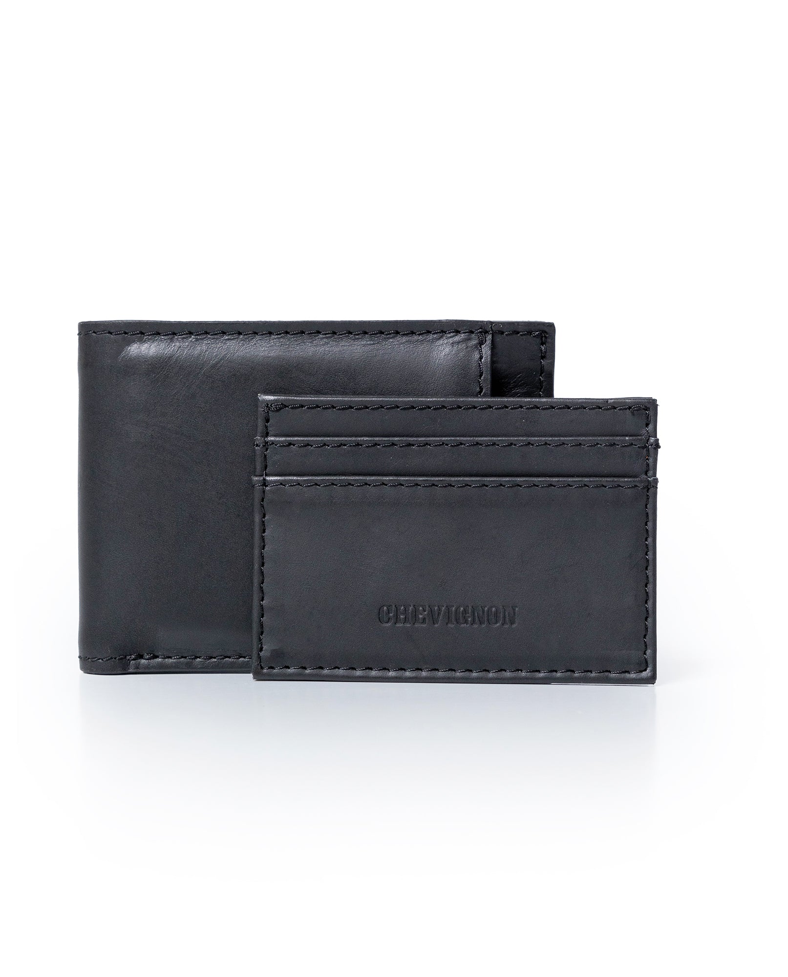 Mens Wallet Horizontal Semi Oiled Cowhide Leather Handmade Stitching Removable Document Holder - Black 63_021H000_NEG194007_6