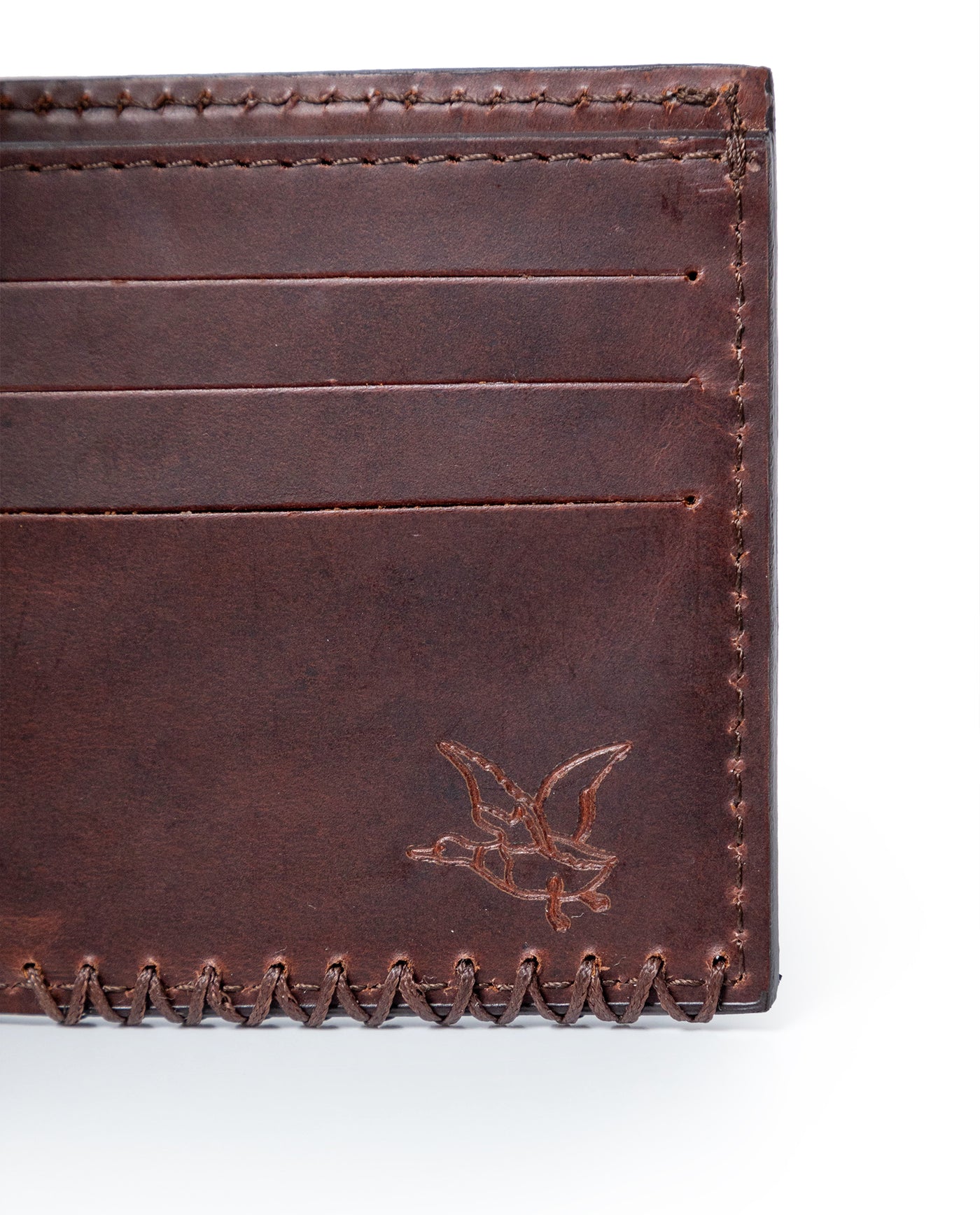 Mens Wallet Horizontal Semi Oiled Cowhide Leather Three Body Handmade Stitching - Brown 63_021H001_CAF171321_4