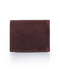 Mens Wallet Horizontal Semi Oiled Cowhide Leather Three Body Handmade Stitching - Brown 63_021H001_CAF171321_6