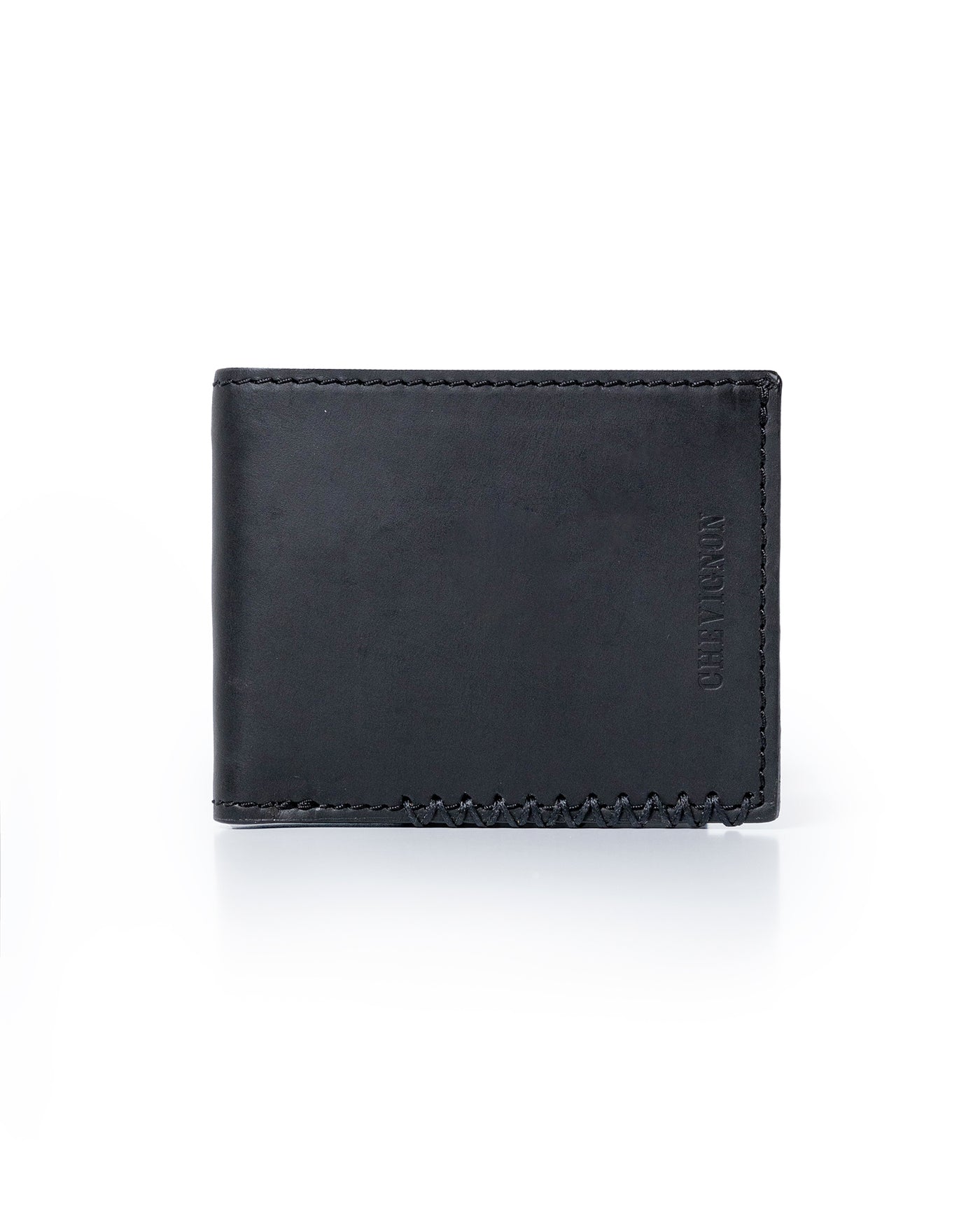 Mens Wallet Horizontal Semi Oiled Cowhide Leather Three Body Handmade Stitching - Black 63_021H001_NEG194007_0