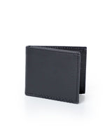 Mens Wallet Horizontal Semi Oiled Cowhide Leather Three Body Handmade Stitching - Black 63_021H001_NEG194007_3