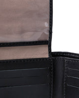 Mens Wallet Horizontal Semi Oiled Cowhide Leather Three Body Handmade Stitching - Black 63_021H001_NEG194007_5