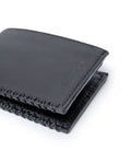 Mens Wallet Horizontal Semi Oiled Cowhide Leather Three Body Handmade Stitching - Black 63_021H001_NEG194007_6