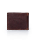 Mens Wallet Horizontal Minimalist Semi Oiled Cowhide Leather Two Wing Handmade Stitching - Brown 63_021H002_CAF171028_6