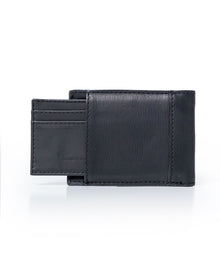 Mens Wallet Horizontal Aniline Aged Cowhide Leather Two Wing Removable Document Holder Artisan Flap - Black 63_021H003_NEG194007_3