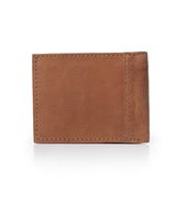 Mens Wallet Horizontal Aniline Aged Cowhide Leather Two Wing Artisan Flap Embossed Duck - Brown 63_021H004_CAF181336_5